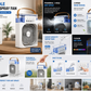 Portable 5-Hole Water Mist Spray Fan – Air Cooler & Humidifier